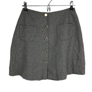 EQUIPEMENT MiLITAIRE Academia Pockets Button Up Grey Contemporary Mini Skirt 34